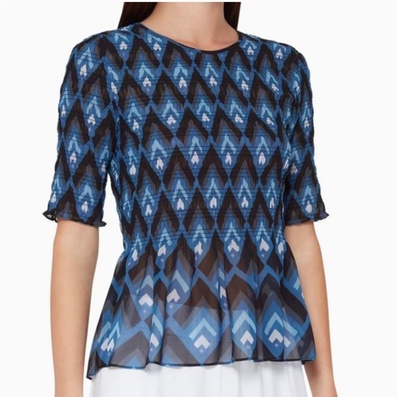 Club Monaco Luceenie smocked Peplum Blouse - Picture 7 of 9